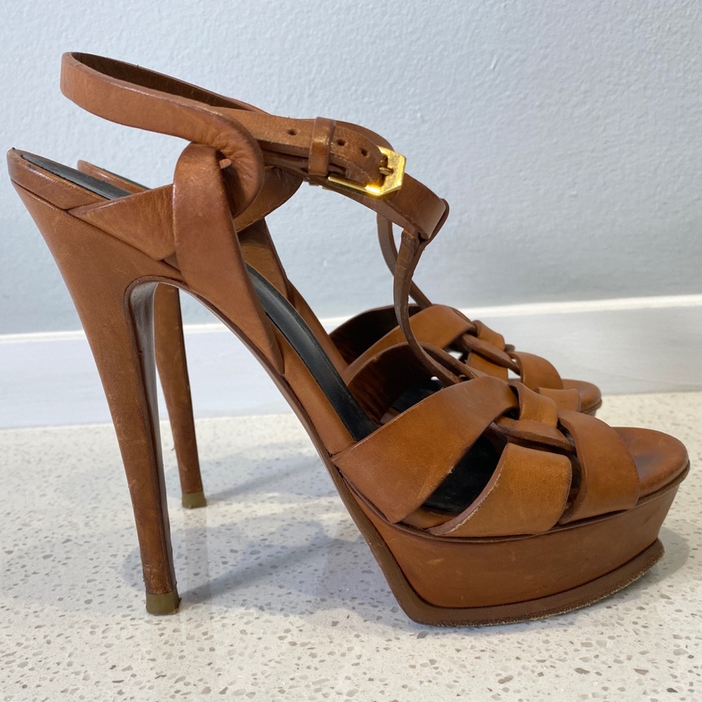 Saint Laurent Classic Tribute sandals in Brown color, size 37EU / 6.5-7US